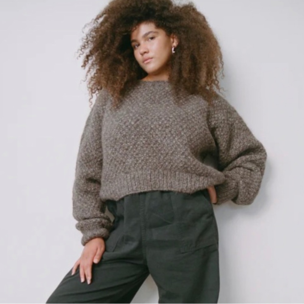 Ozma Gia Hand Knit Alpaca Sweater in Shrub - Picture 2 of 10